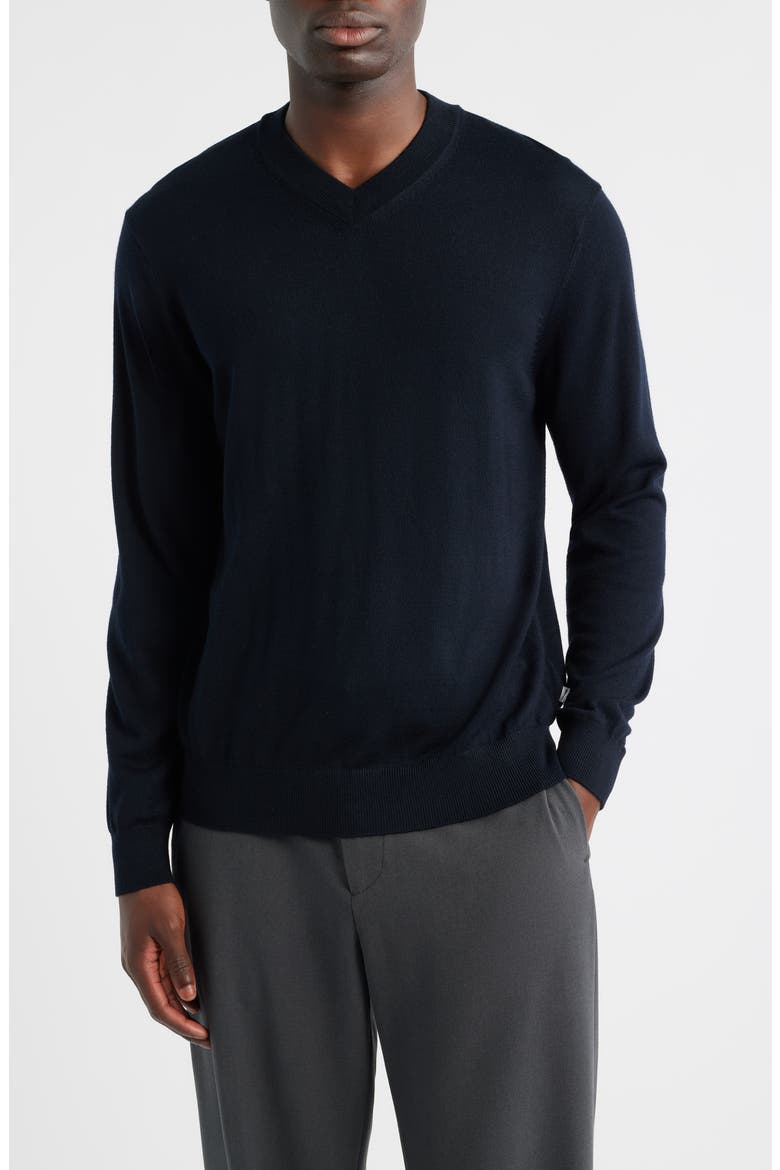 Serge 6584 Wool Blend V-Neck Sweater, Main, color, DEEP NAVY