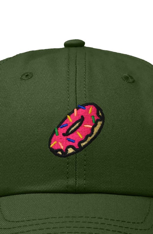 Dalix Donut Embroidered Adjustable Cap In Olive