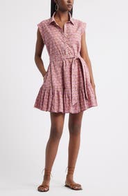 Treasure & Bond Tiered Cotton Mini Shirtdress