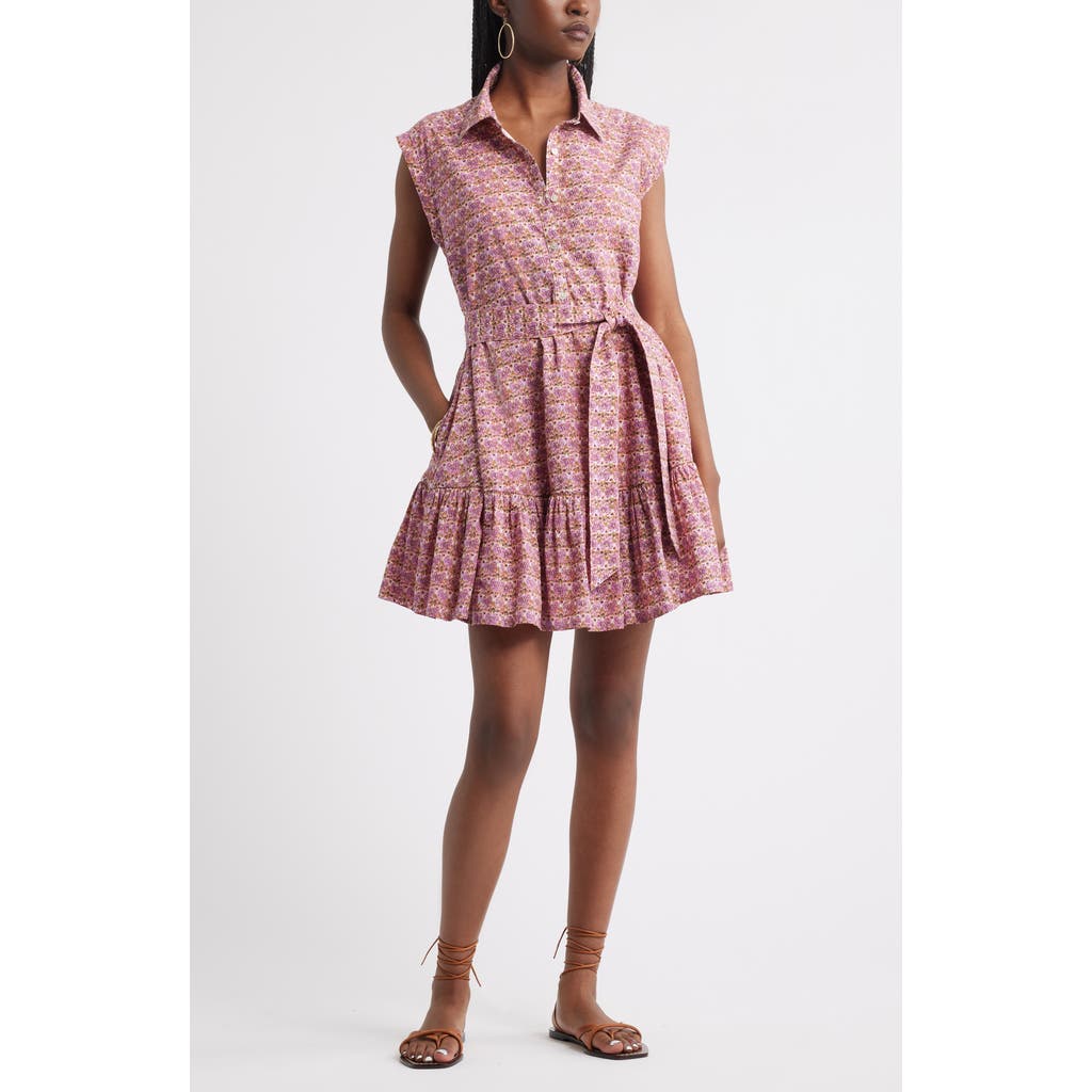 TREASURE & BOND TREASURE & BOND TIERED COTTON MINI SHIRTDRESS