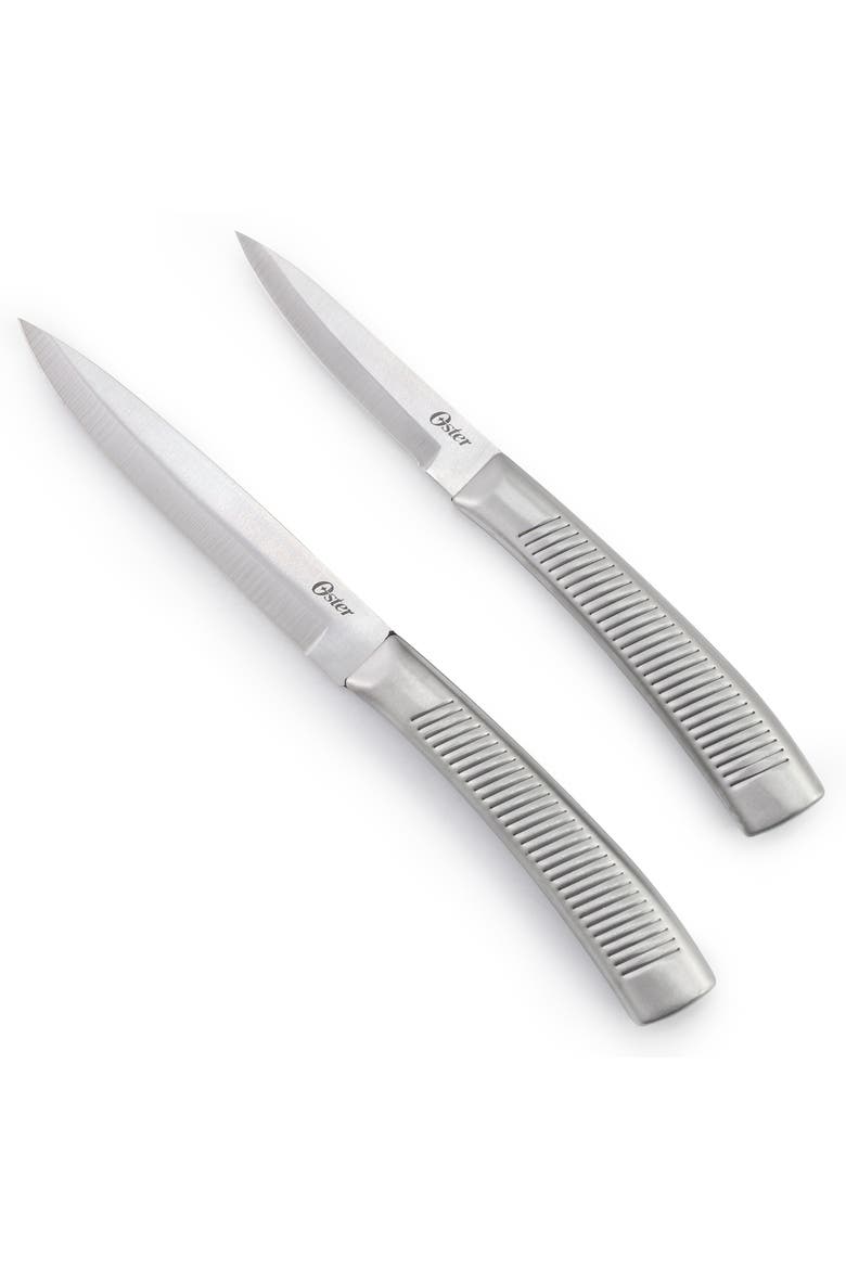 4 Piece Stainless Steel Cutlery Set with Ridged Handles, Alternate, color, Silver