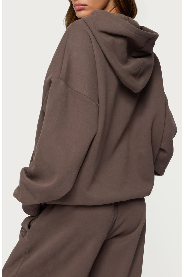 Be Edikted Logo Hoodie, Alternate, color, BROWN