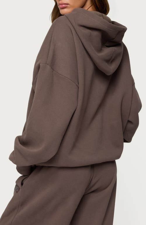 Edikted Be Logo Hoodie In Brown