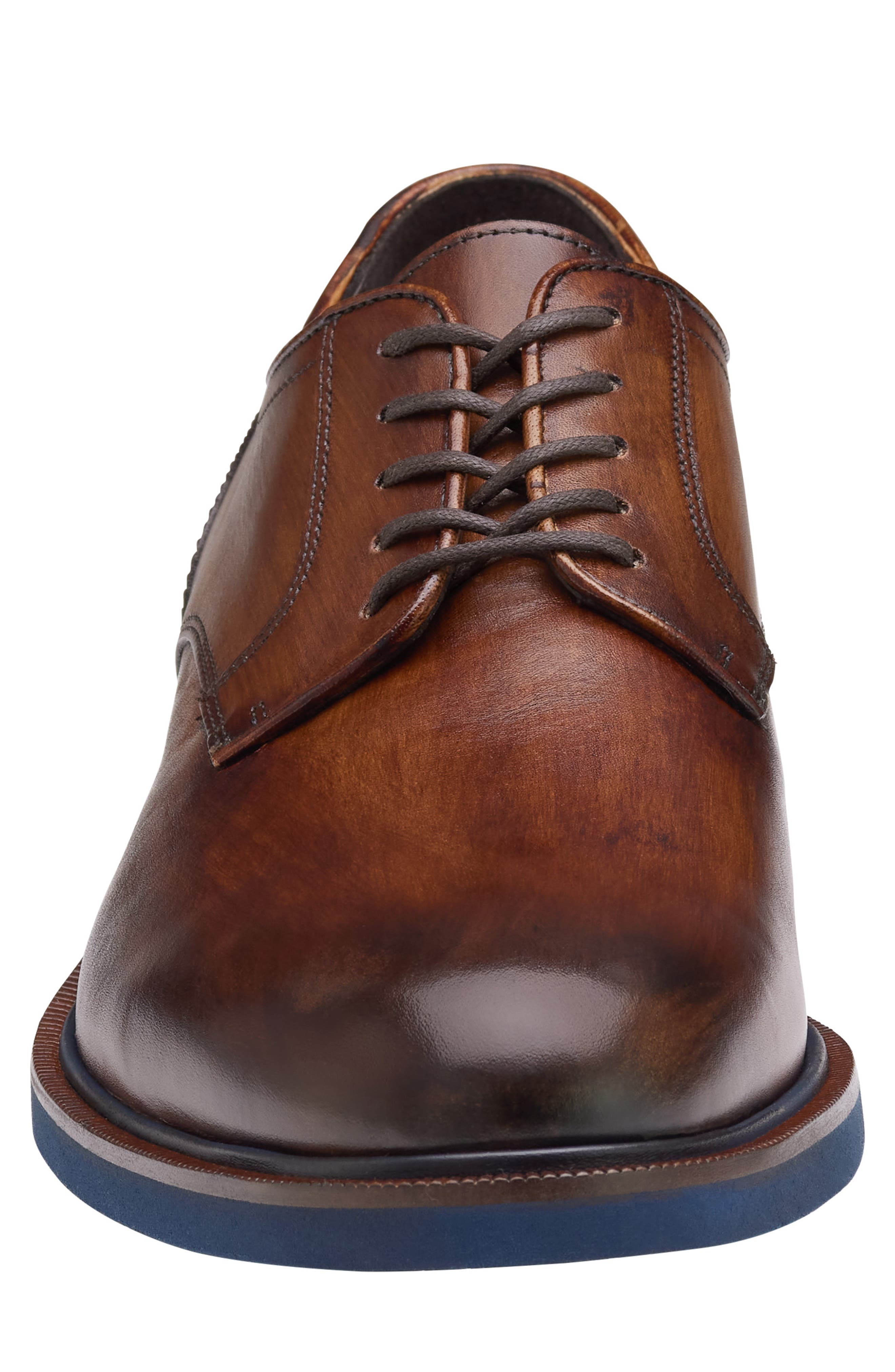 Johnston & Murphy Hartley Plain Toe Derby, Alternate, color, Brown Italian Calfskin