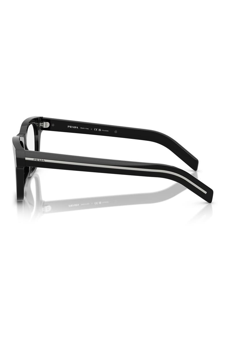 55mm Rectangular Blue Light Blocking Glasses, Alternate, color, BLACK / CLEAR BLUE LIGHT