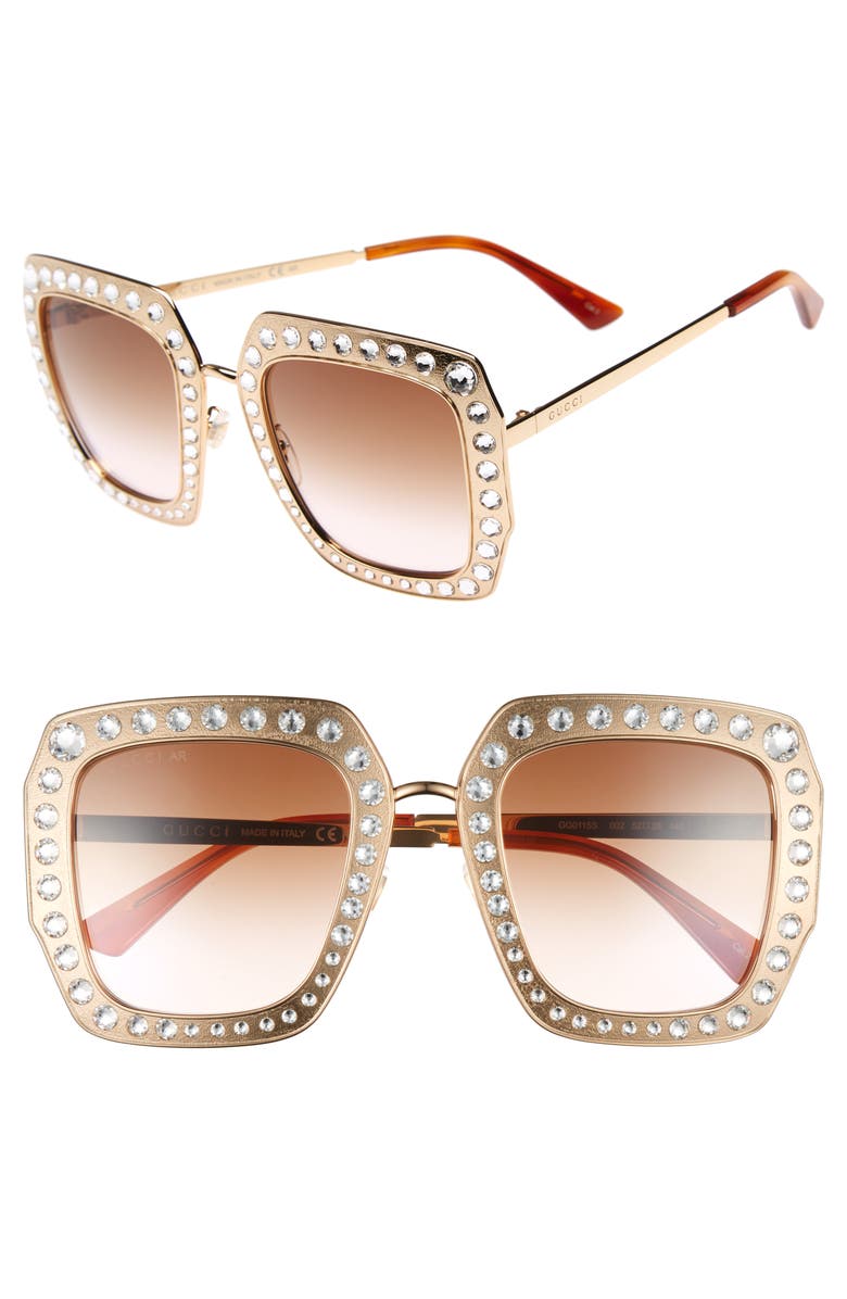 Gucci 52mm Square Sunglasses, Main, color, 