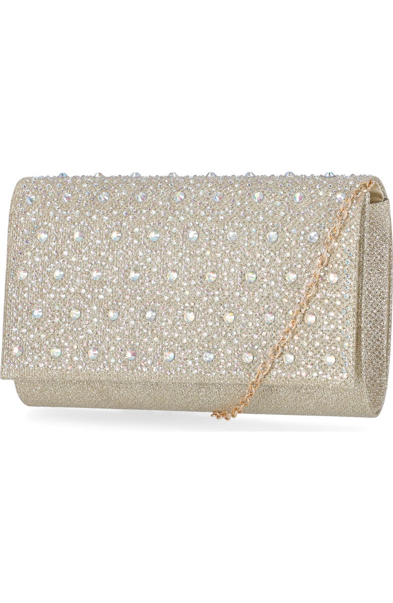 Jessica McClintock Waverly Crystal Embellished Clutch, Alternate, color, Champagne