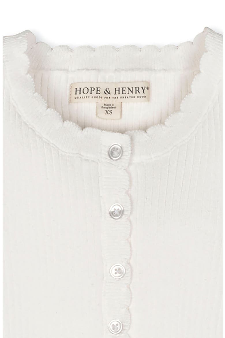 Organic Pointelle Sleeve Henley Sweater, Alternate, color, Soft White