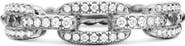 David Yurman Stax Single Row Pave Chain Link Ring with Diamonds in 18K White Gold