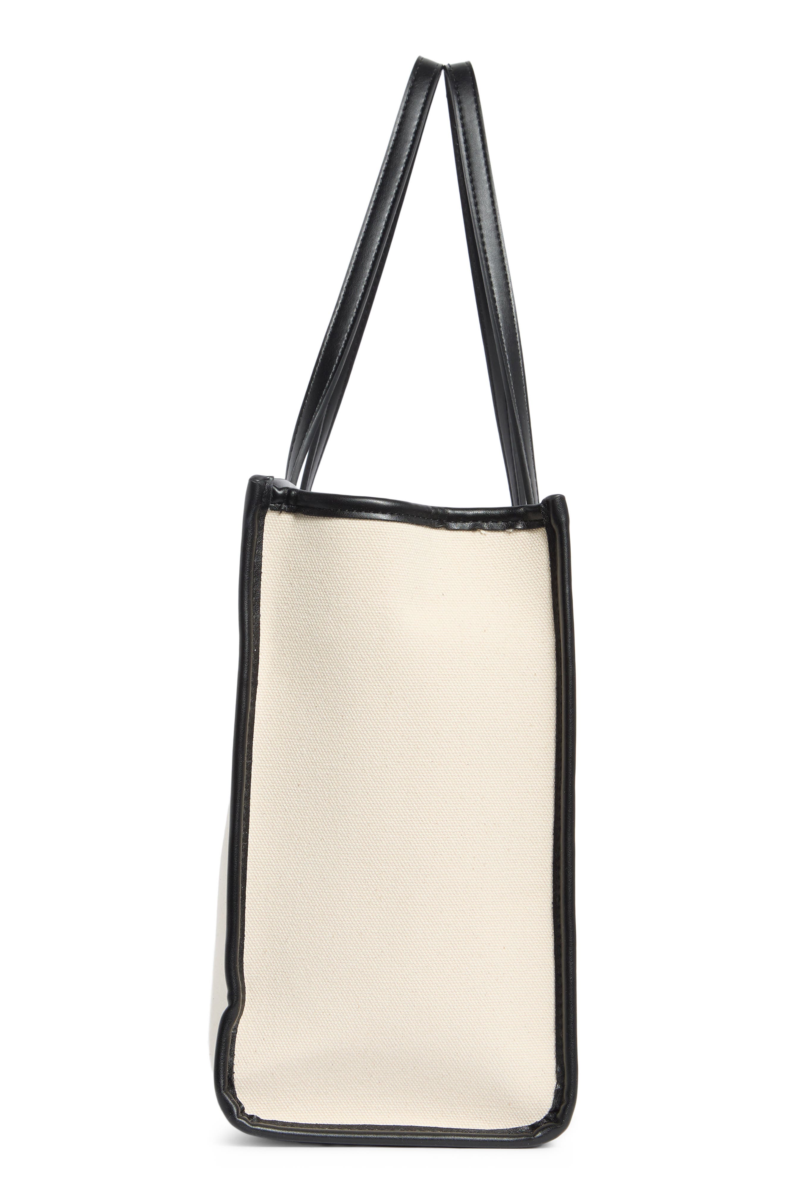 BCBG Canvas Tote Bag, Alternate, color, Natural Black