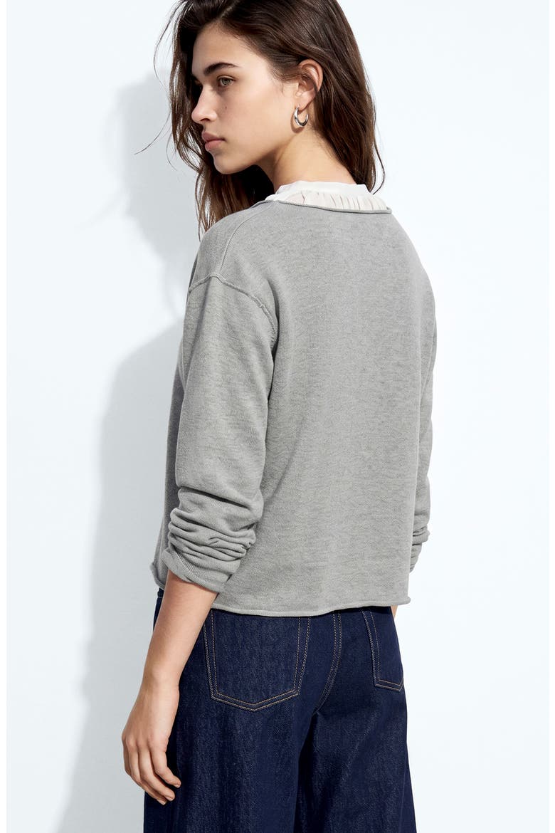 V-Neck Knit Cardigan, Alternate, color, MEDIUM HEATHER GREY