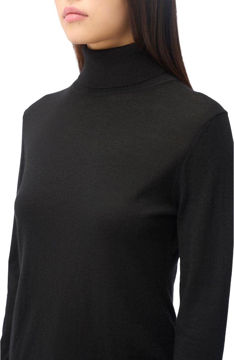 GOBI Mongolian Cashmere Cashmere Silk Turtleneck Sweater, Alternate, color, Black