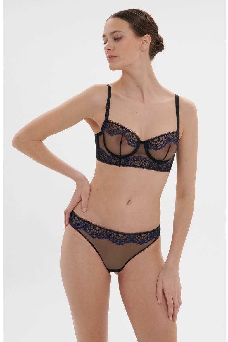 Celeste Underwire Demi Bra, Alternate, color, BLACK