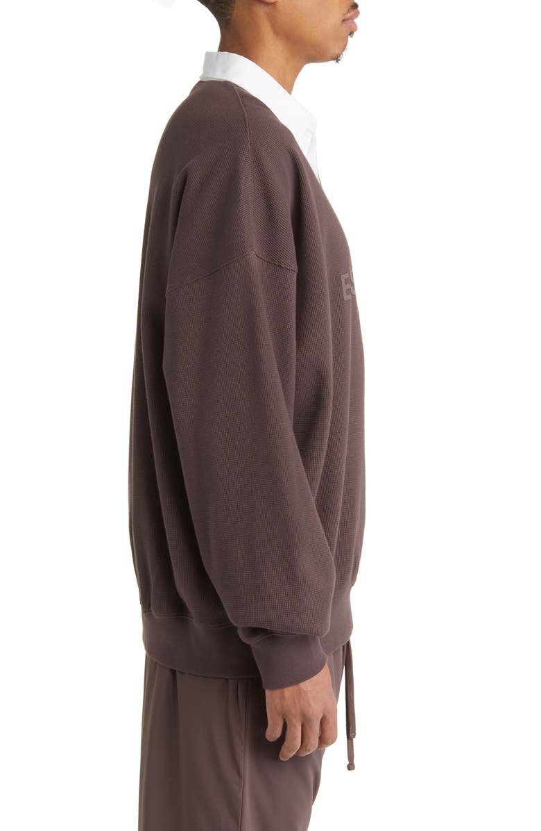 Fear of God Essentials Waffle Knit Henley Rugby Shirt, Alternate, color, 