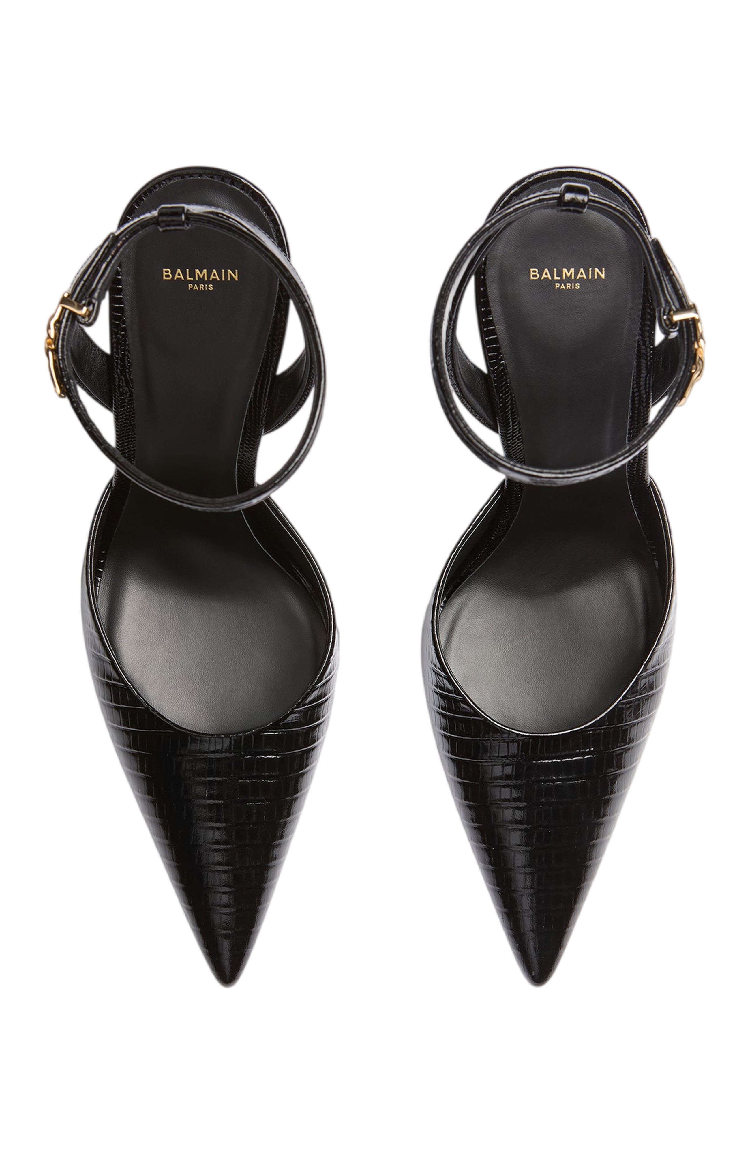 Embossed Leather Strappy Courts, Alternate, color, Black