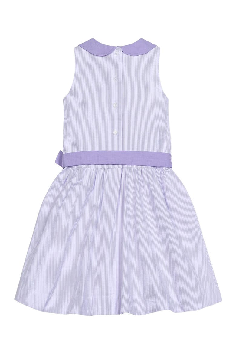 Girls' Organic Seersucker Peter Pan Collar Dress, Toddler, Alternate, color, Lavender Seersucker