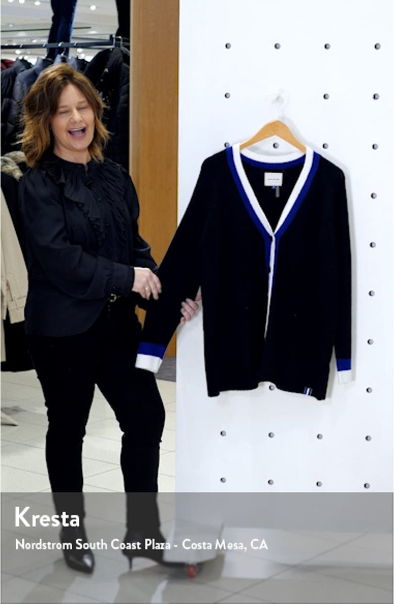 Stripe Placket Bouclé Cardigan, sales video thumbnail