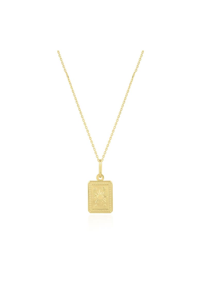 Gold Sun Tag Necklace, Main, color, Yellow Gold