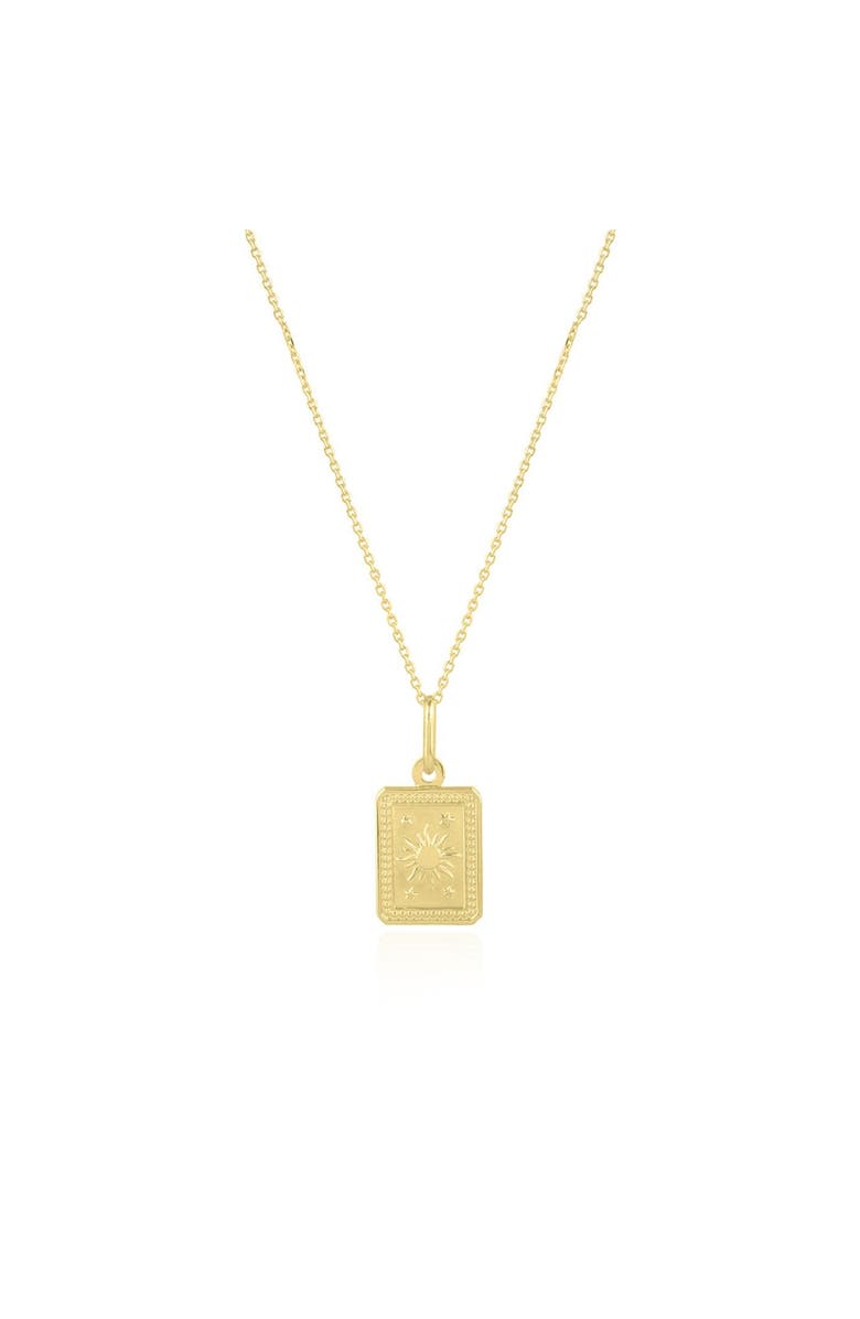 The Lovery Fine Jewelry Gold Sun Tag Necklace, Main, color, Yellow Gold