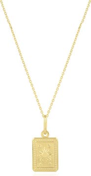 The Lovery Fine Jewelry Gold Sun Tag Necklace