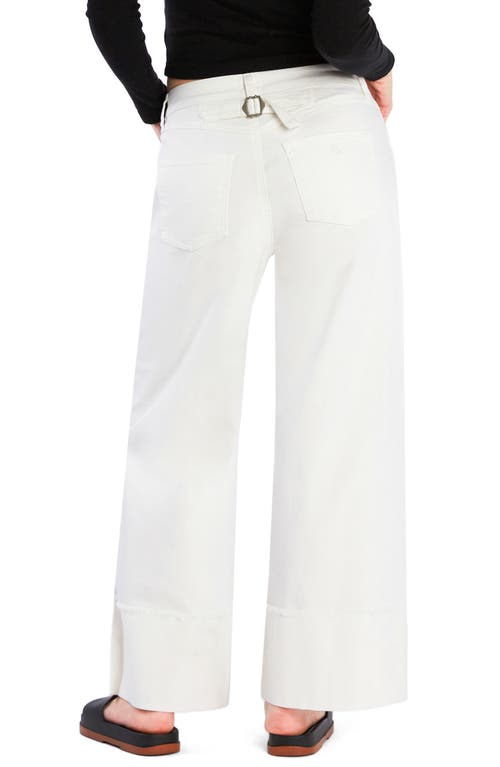 Wash Lab Denim Issy Cuffed Ankle Wide Leg Jeans In Stone White