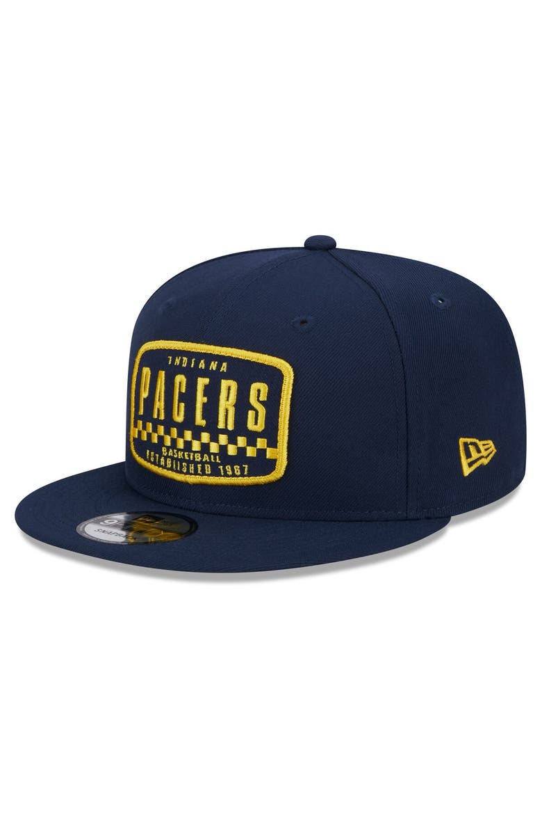 Men's New Era Navy Indiana Pacers  Rally Drive Finish Line Patch 9FIFTY Snapback Hat, Alternate, color, Navy