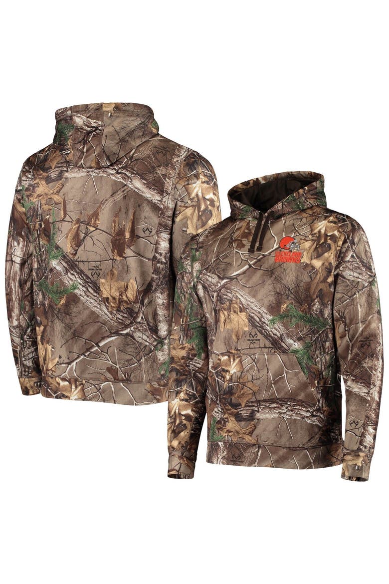 Men's Dunbrooke Realtree Camo Cleveland Browns Circle Champion Tech Fleece Pullover Hoodie, Main, color, Realtree Camo