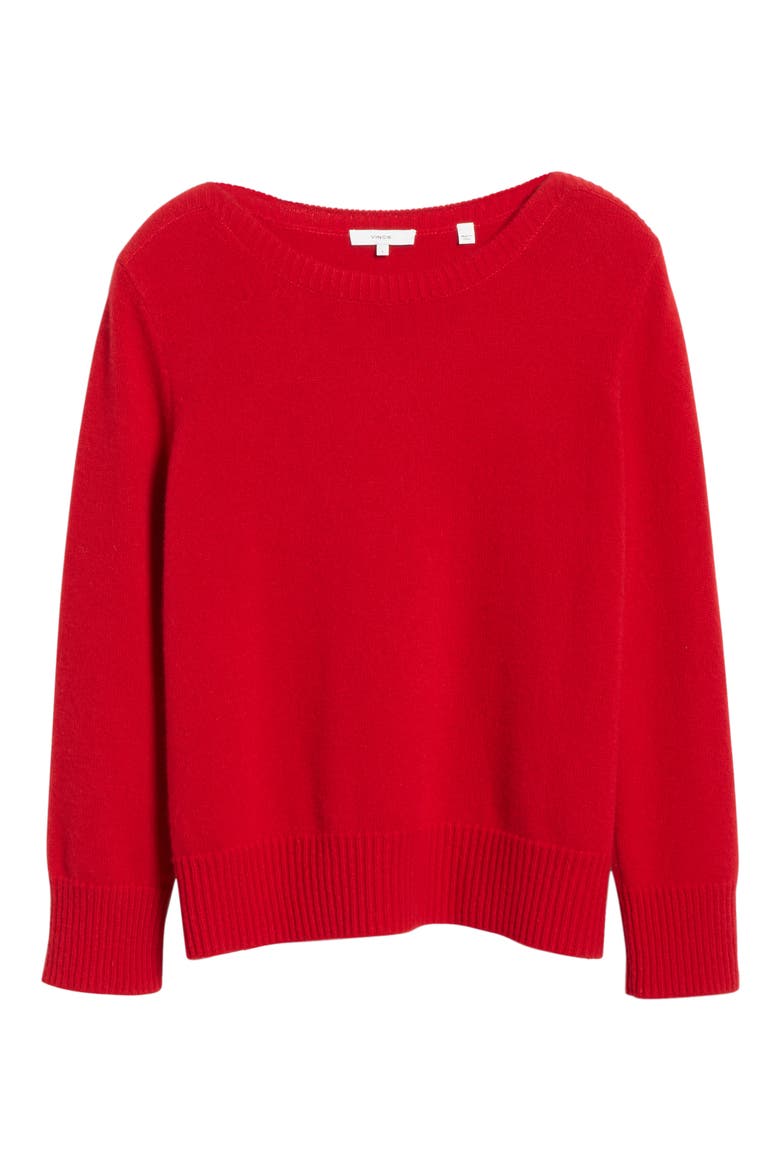 Boat Neck Cashmere Sweater, Alternate, color, CHERRY RUST
