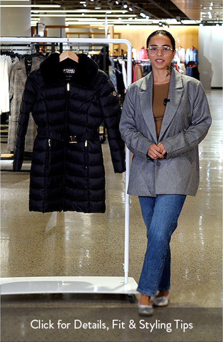 Belted Packable Long Puffer Jacket, sales video thumbnail