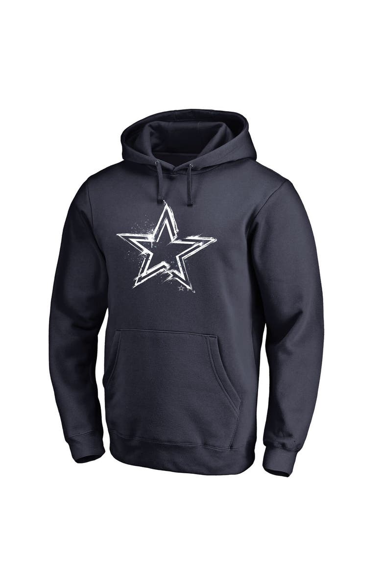 FANATICS Men's Fanatics Branded Navy Dallas Cowboys Splatter Logo Pullover Hoodie, Alternate, color,