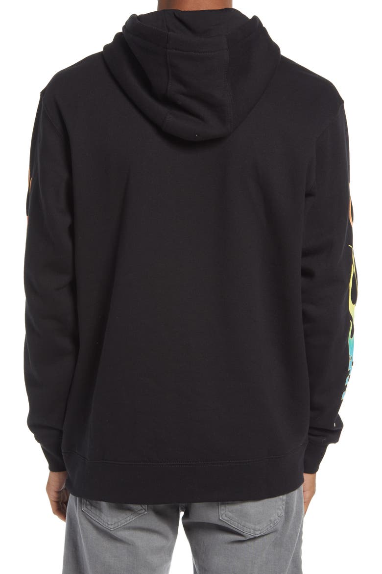 Men's Glow Flame Hoodie, Alternate, color, BLACK