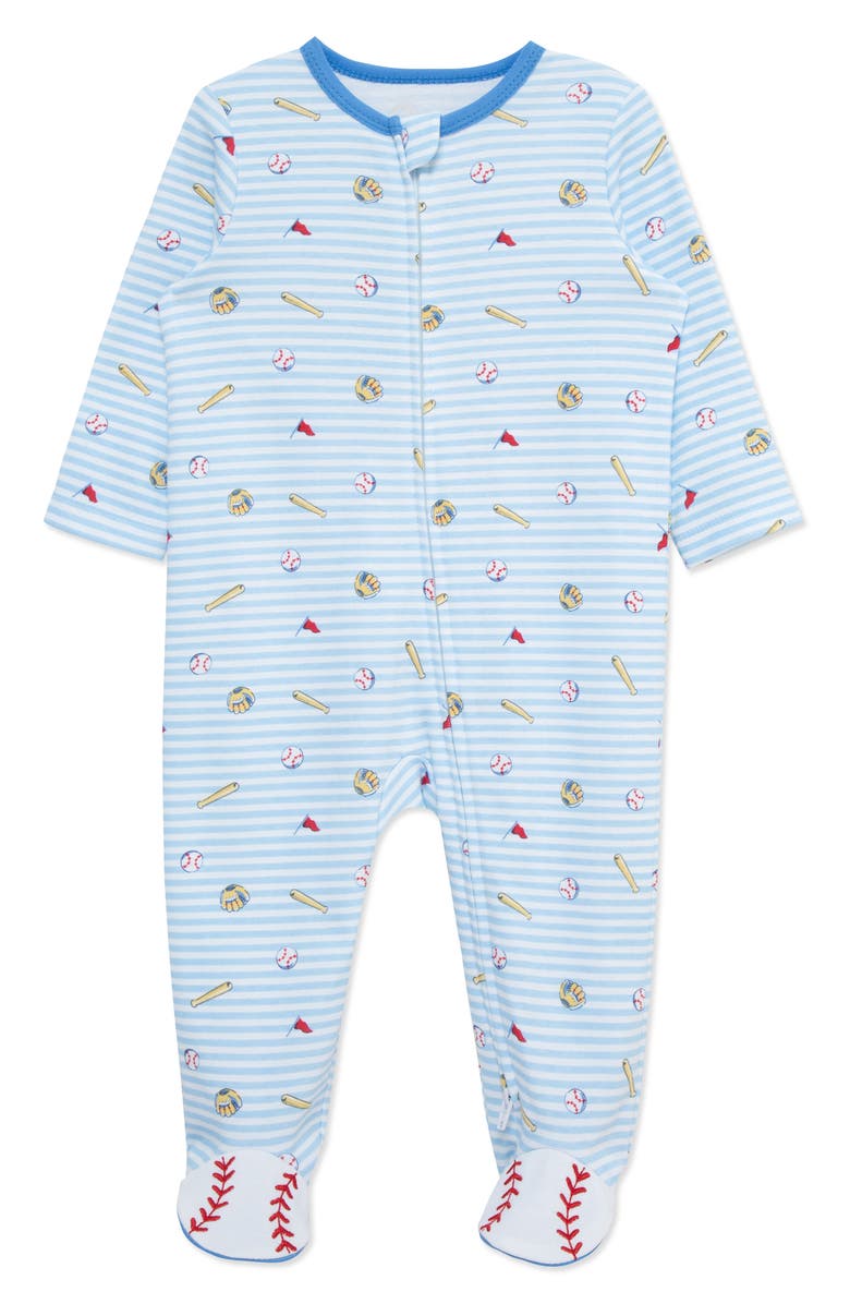 Home Run Print Cotton Footie