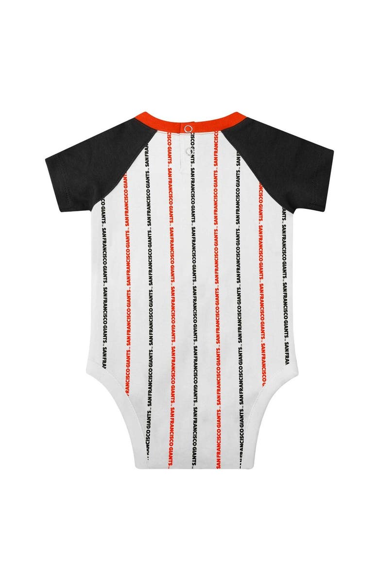Outerstuff Newborn & Infant White San Francisco Giants Three-Piece Play Ball Raglan Bodysuit Booties & Bib Set, Alternate, color, 
