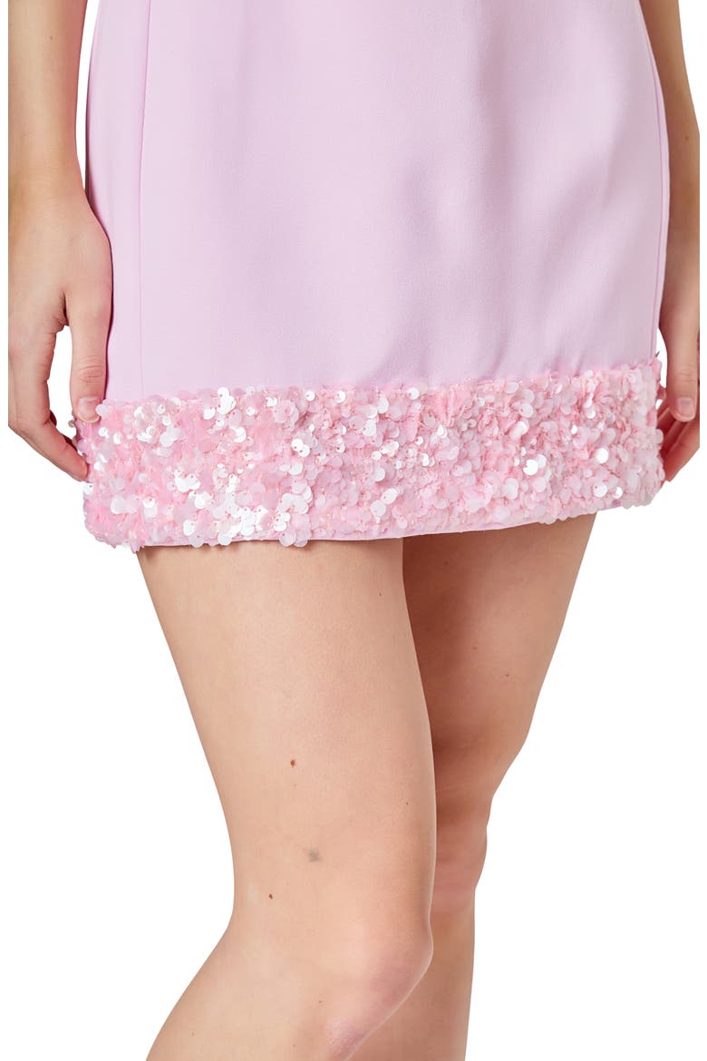 Sequin Hem Sleeveless Minidress, Alternate, color, PINK
