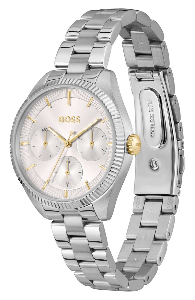 BOSS Sage Sport Bracelet Watch, 34mm, Alternate, color, Silver White