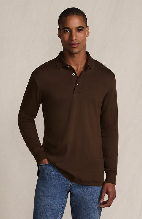 Long Sleeve Cotton Supima Polo Shirt