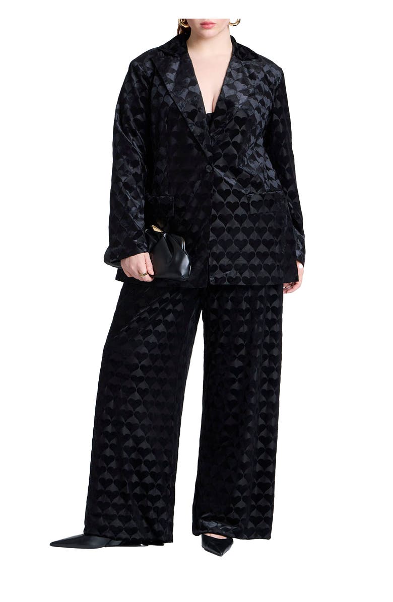 ELOQUII Heart Velvet Pant, Main, color, Black Onyx