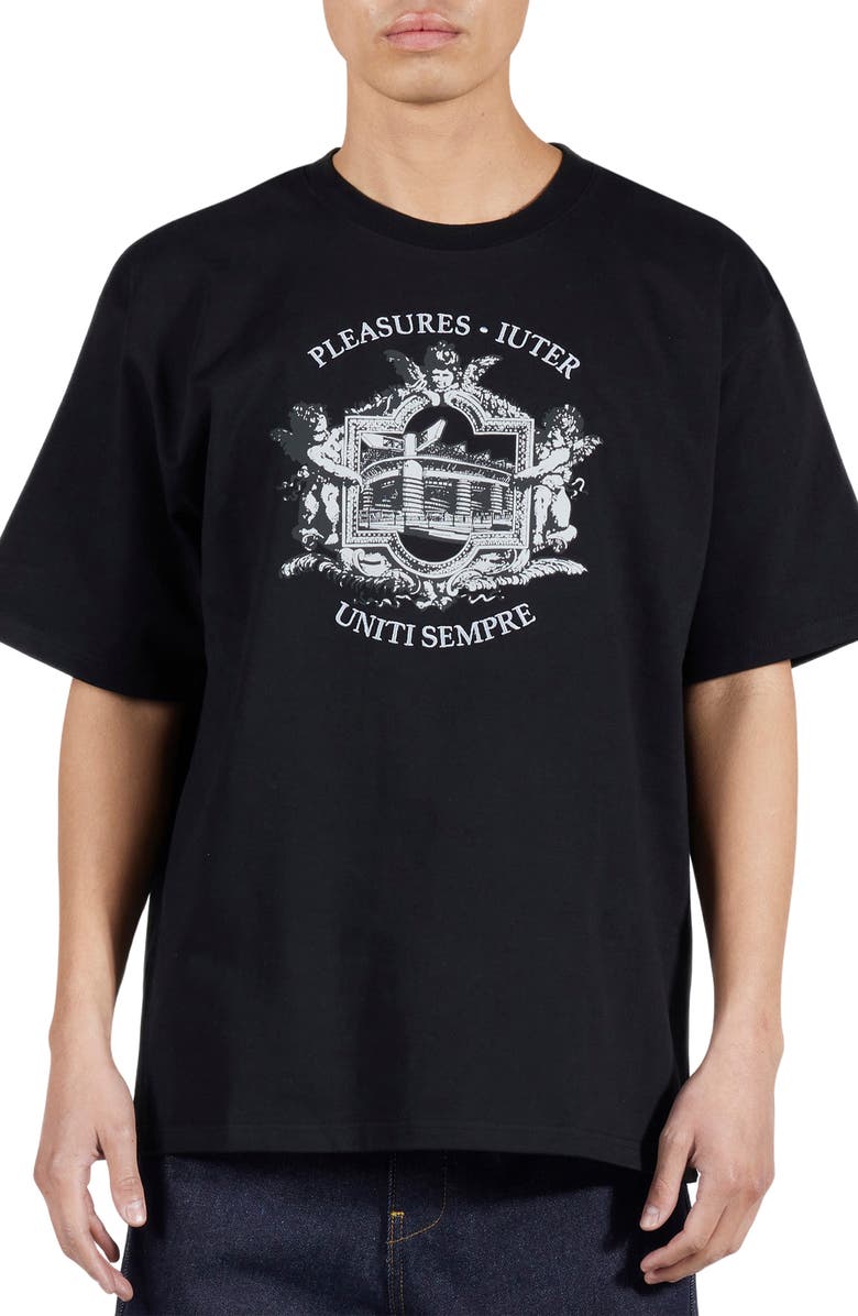 PLEASURES x Iuter Alberto Embroidered Graphic T-Shirt, Main, color,
