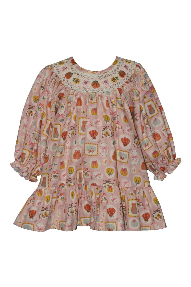 Kids' Smocked Cotton Dress, Main, color, CORAL