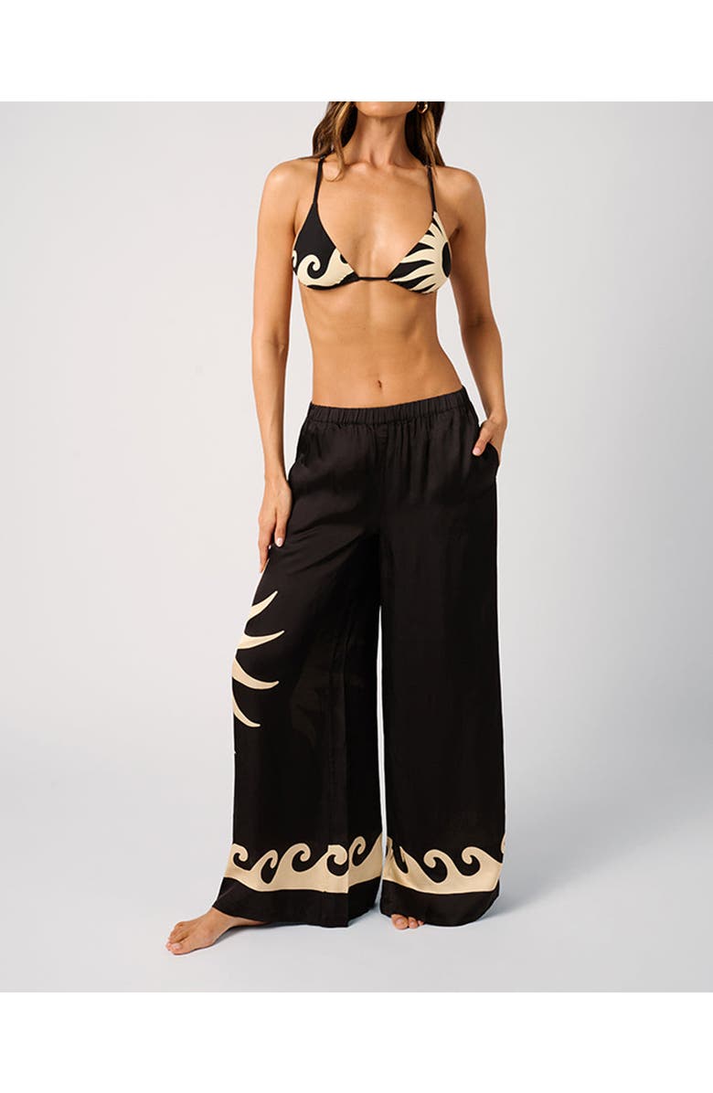 WeWoreWhat Beach Pants, Alternate, color, Black/Off White