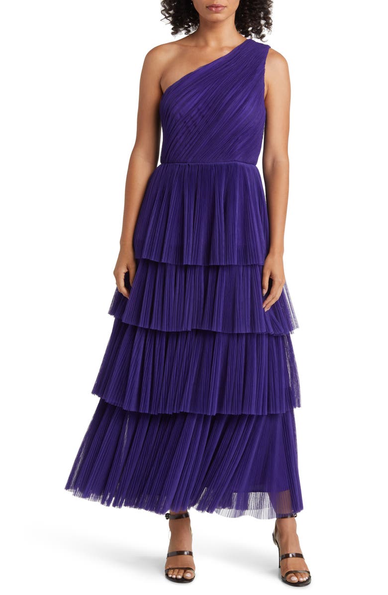 Hutch Xala One-Shoulder Ruffle Gown, Main, color, 
