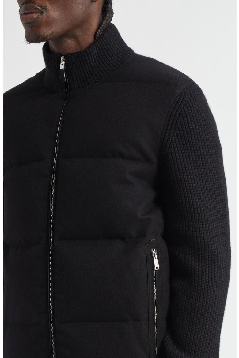 Oasi Cashmere Down Puffer Jacket, Alternate, color, BLACK
