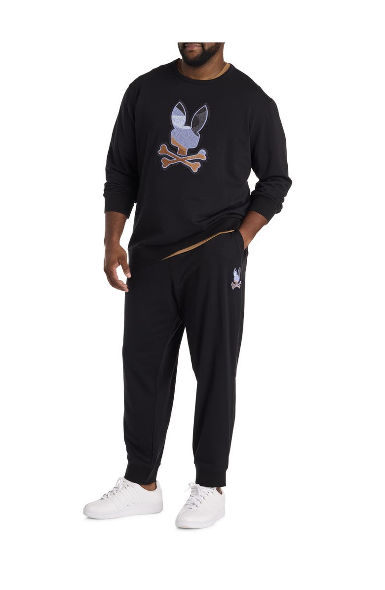 Psycho Bunny Big & Tall Dante Crewneck Sweatshirt, Alternate, color, Black