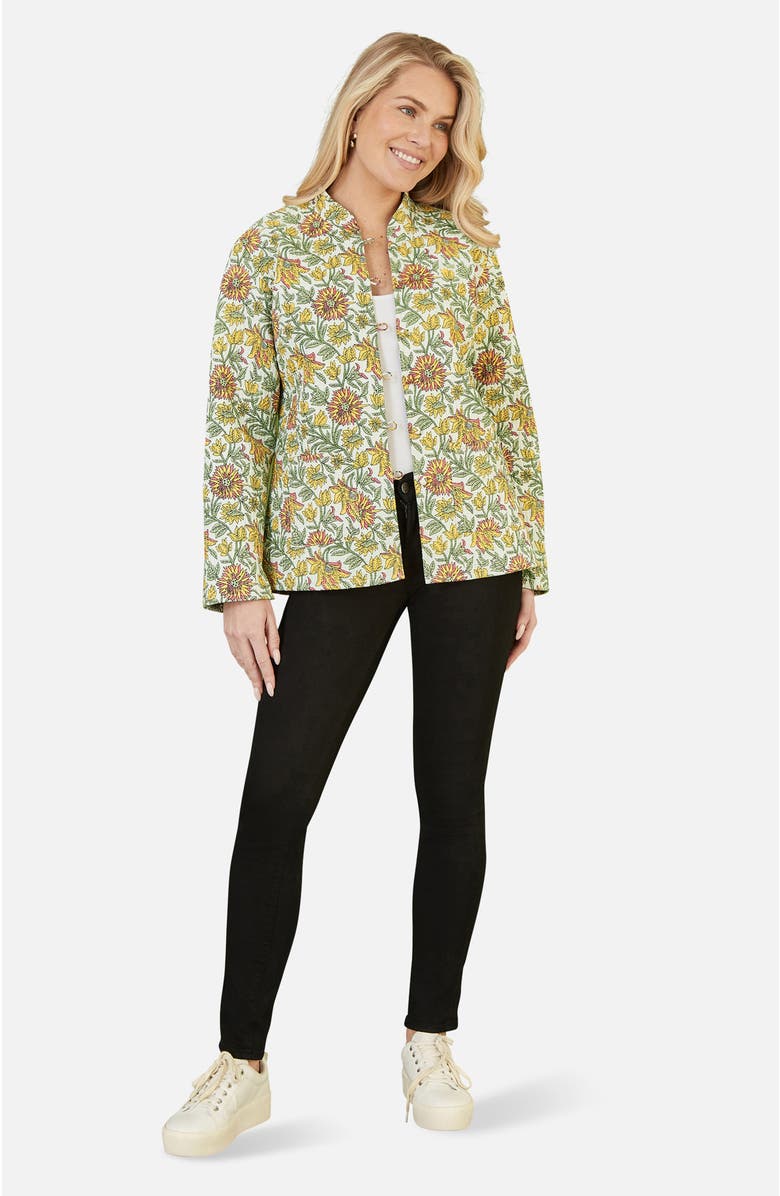 Yumi Sunflower Reversible Quilted Jacket, Alternate, color, Yellow