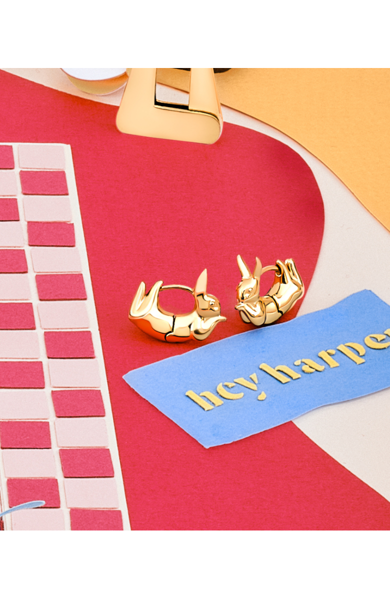 Hey Harper Rabbit Earrings, Alternate, color, Gold