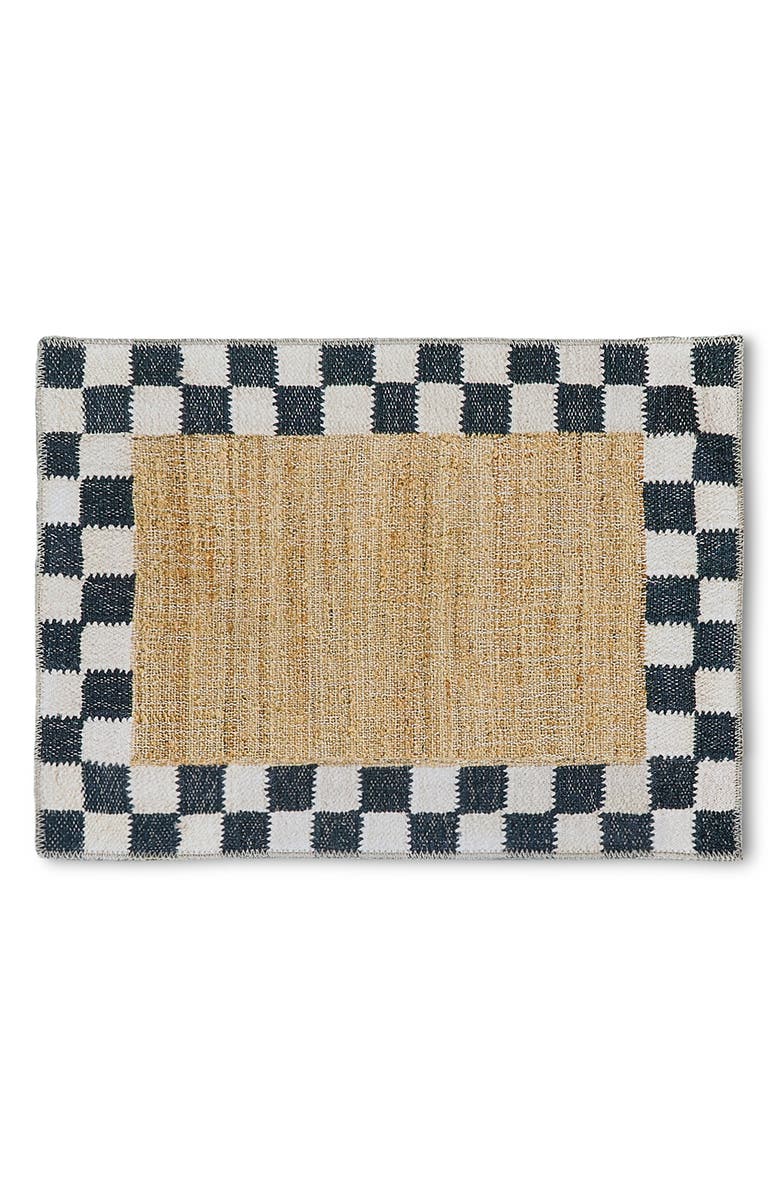 MACKENZIE CHILDS Naturals Check Washable Rug, Main, color, Beige