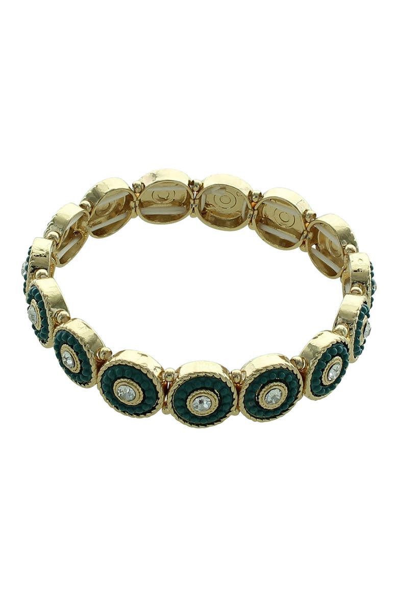 Full Circle Stretch Bracelet, Main, color, GOLD/ GREEN/ CLEAR
