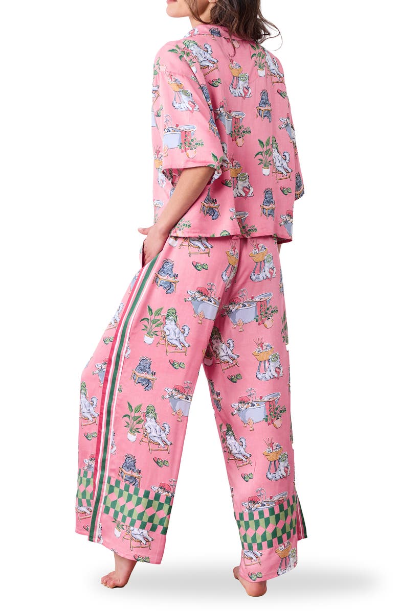 Printfresh Cosmic Satin Pajamas, Alternate, color, Pink Polish