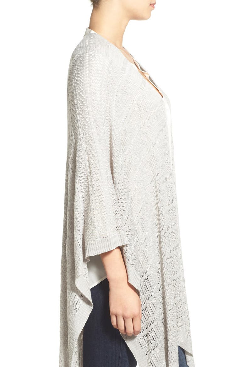 Pointelle Knit Cape, Alternate, color, GREY