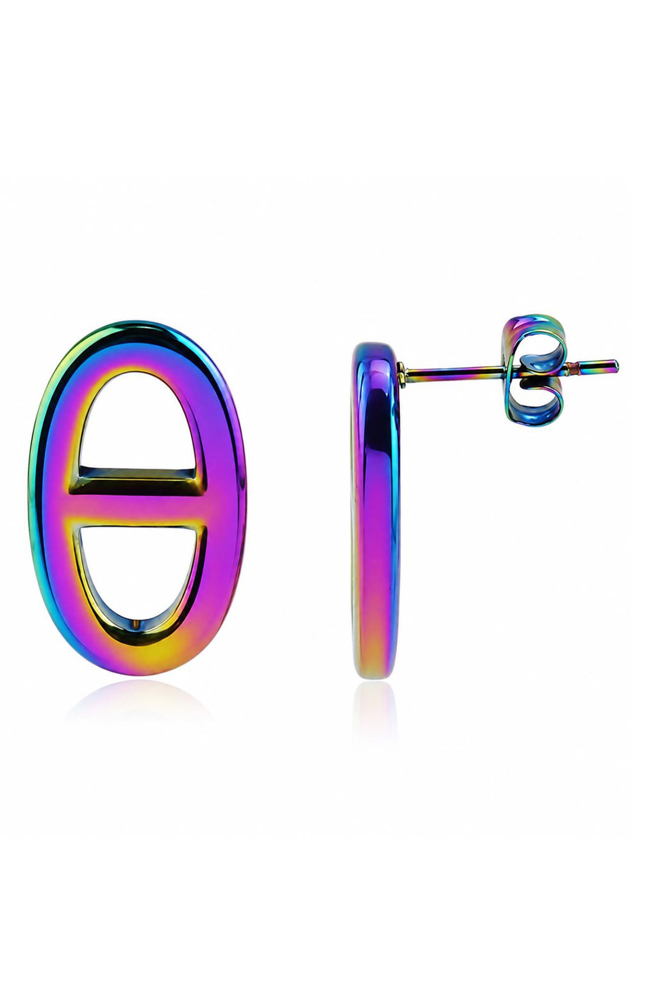 Oval Link Stud Earrings